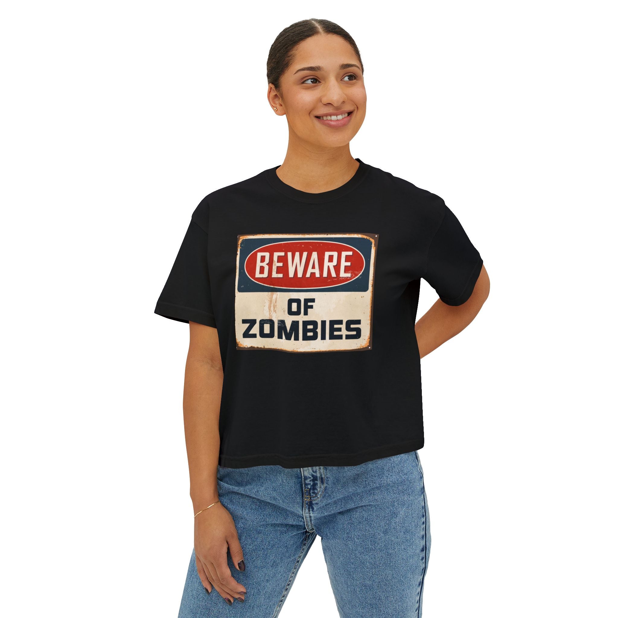 Beware of Zombies Boxy Tee