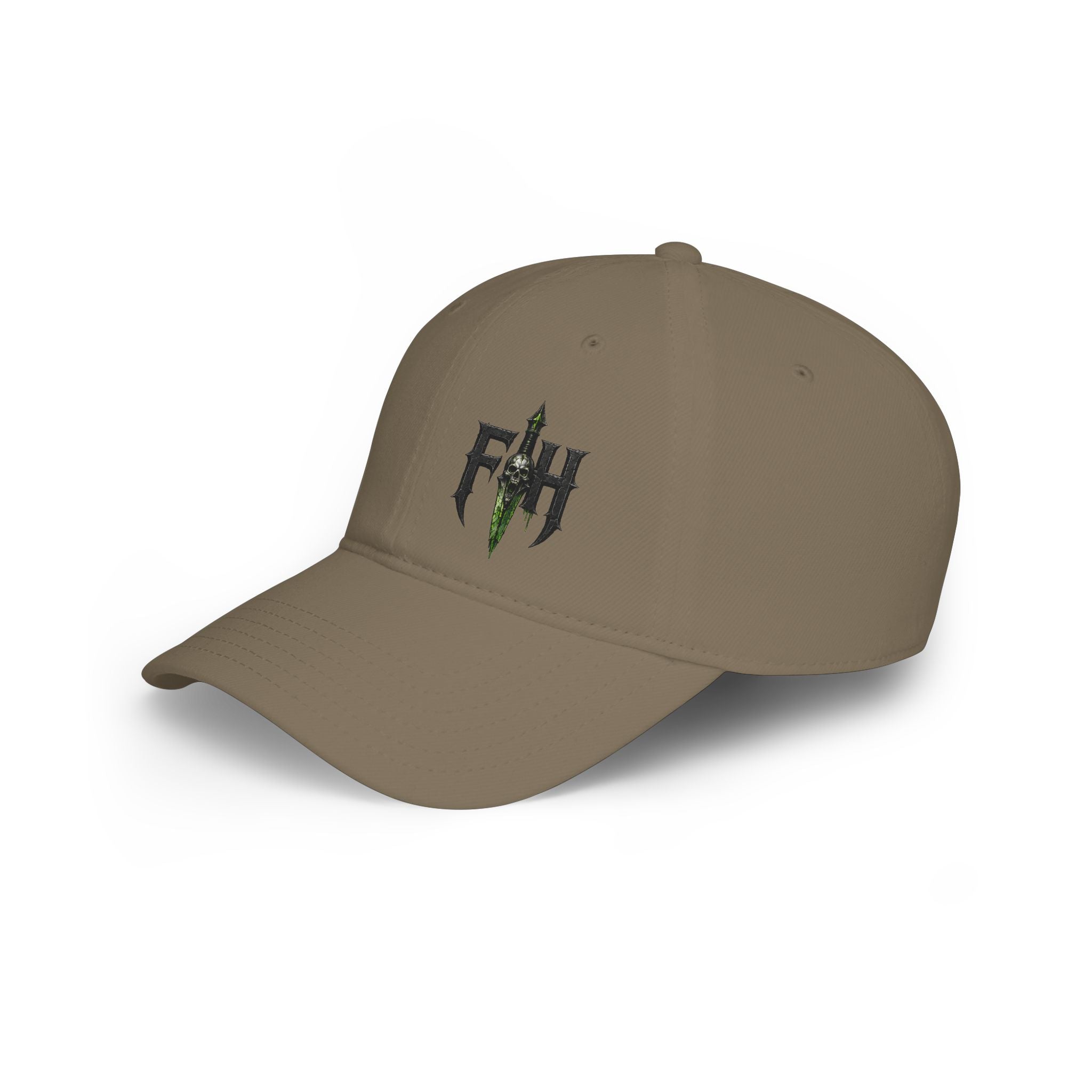 Low Profile Cap with 'FH' Gothic Emblem — Minimalist Baseball Hat for Casual Streetwear