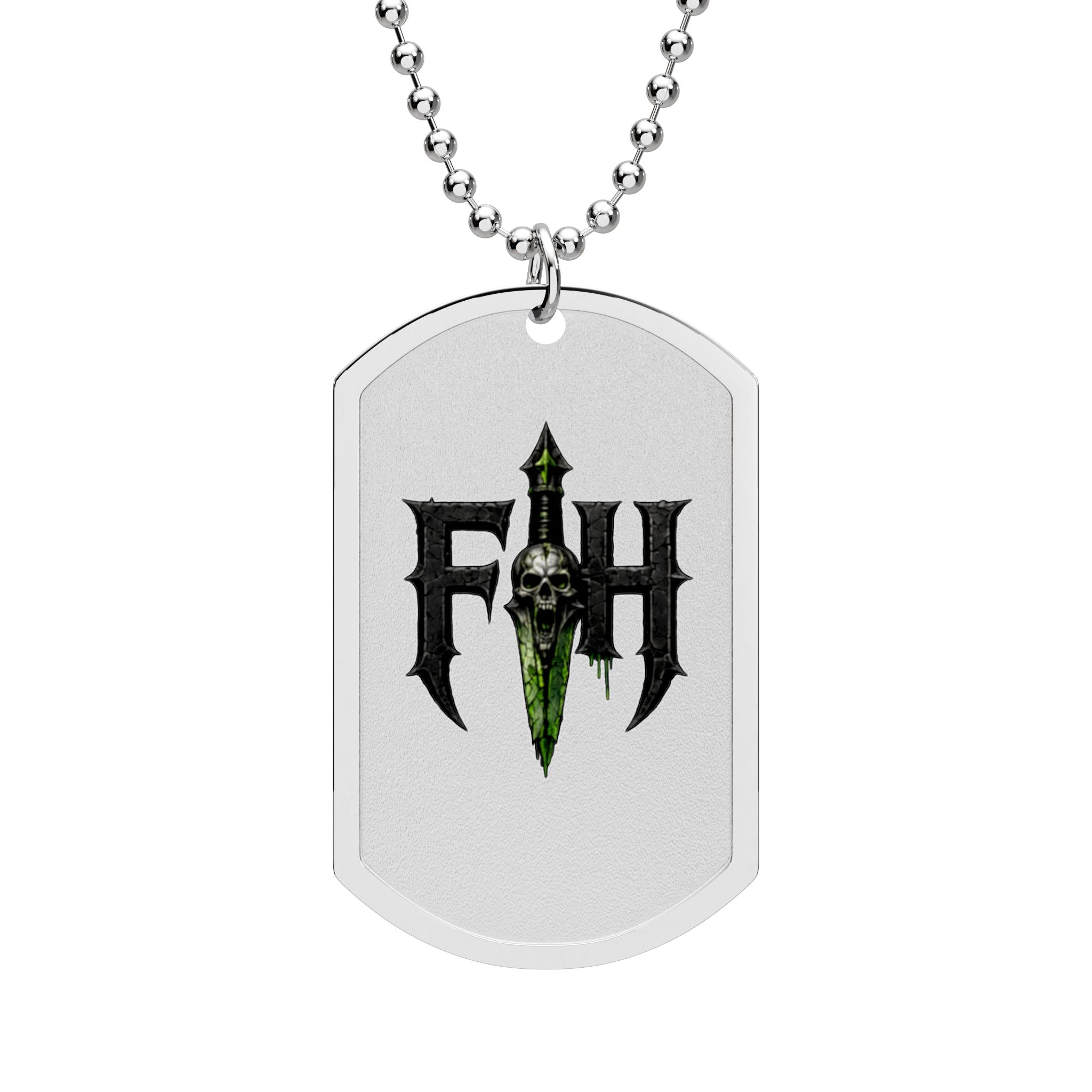 FH Dagger Logo Dog Tag Necklace – Gamer Tactical Pendant