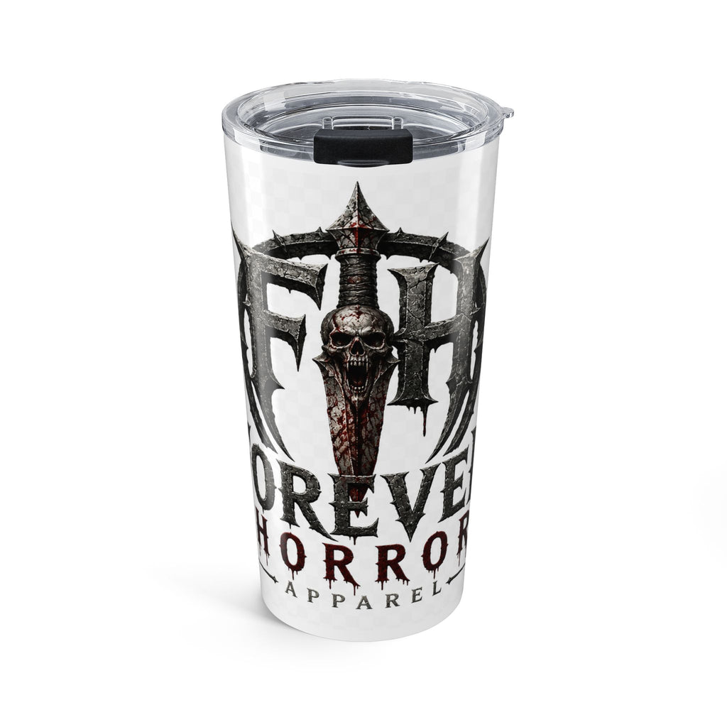 20oz Horror Skull Tumbler — Forever Horror Sword Logo Insulated Travel Cup