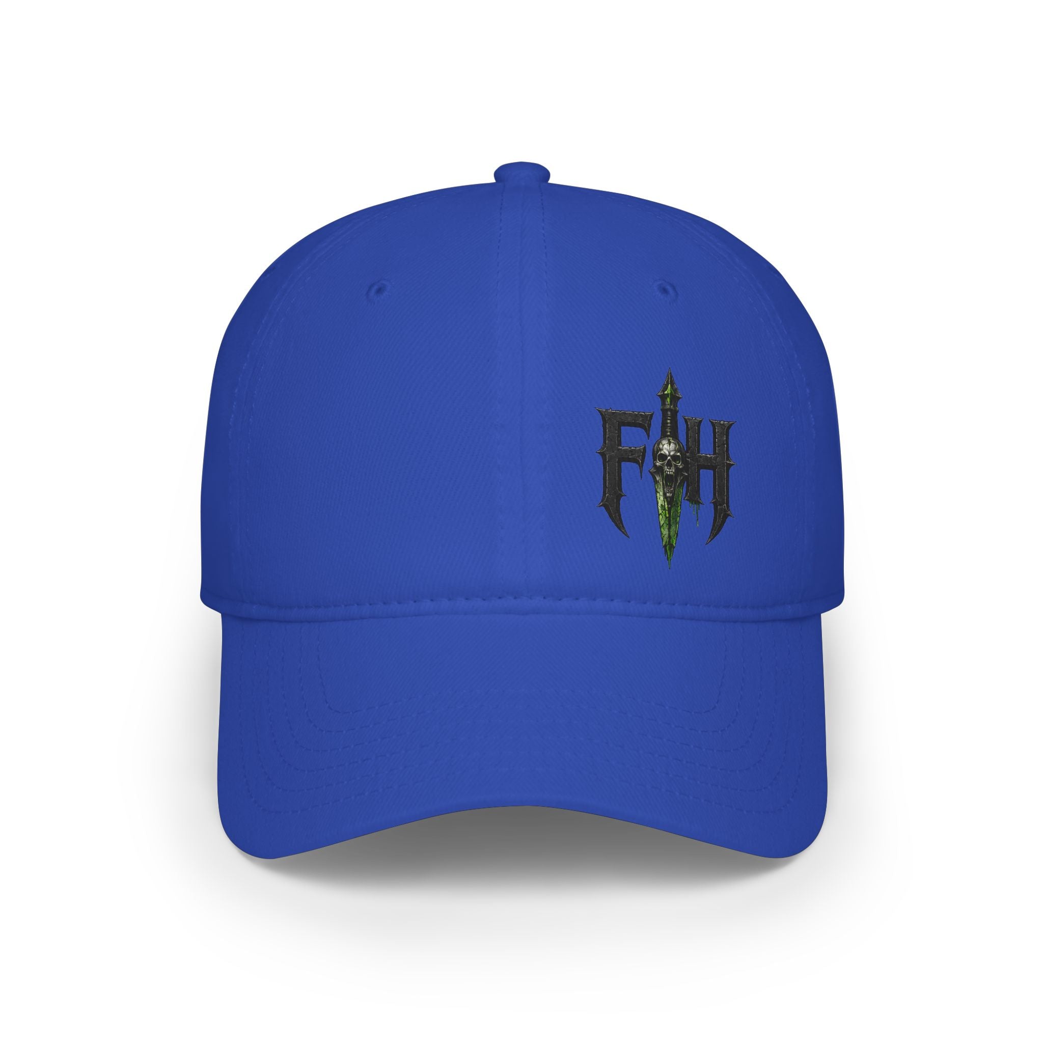 Low Profile Cap with 'FH' Gothic Emblem — Minimalist Baseball Hat for Casual Streetwear