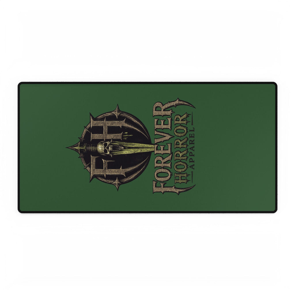 Forever Horror Apparel Green Gaming Desk Mat — Large Horror Skull Mouse Pad