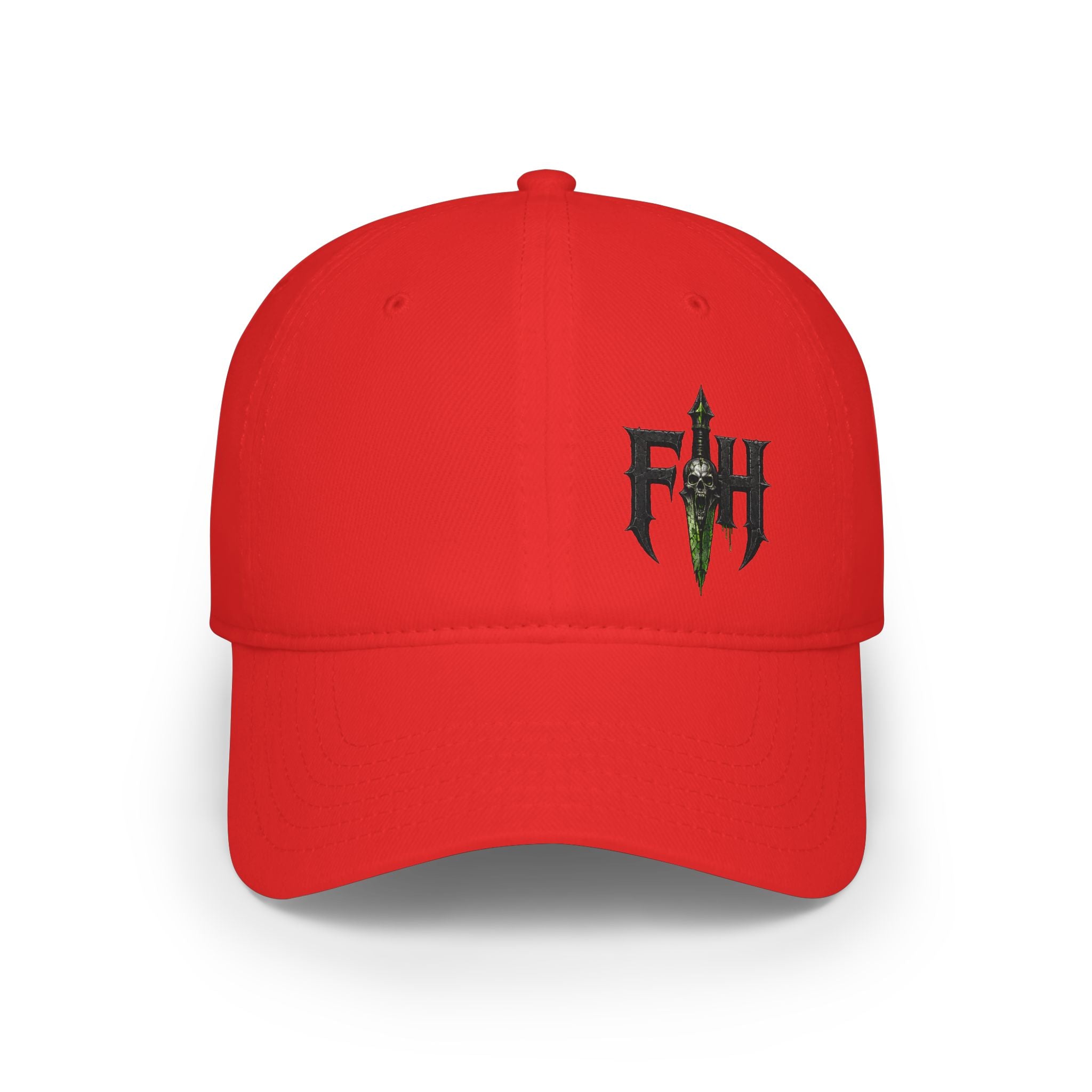 Low Profile Cap with 'FH' Gothic Emblem — Minimalist Baseball Hat for Casual Streetwear