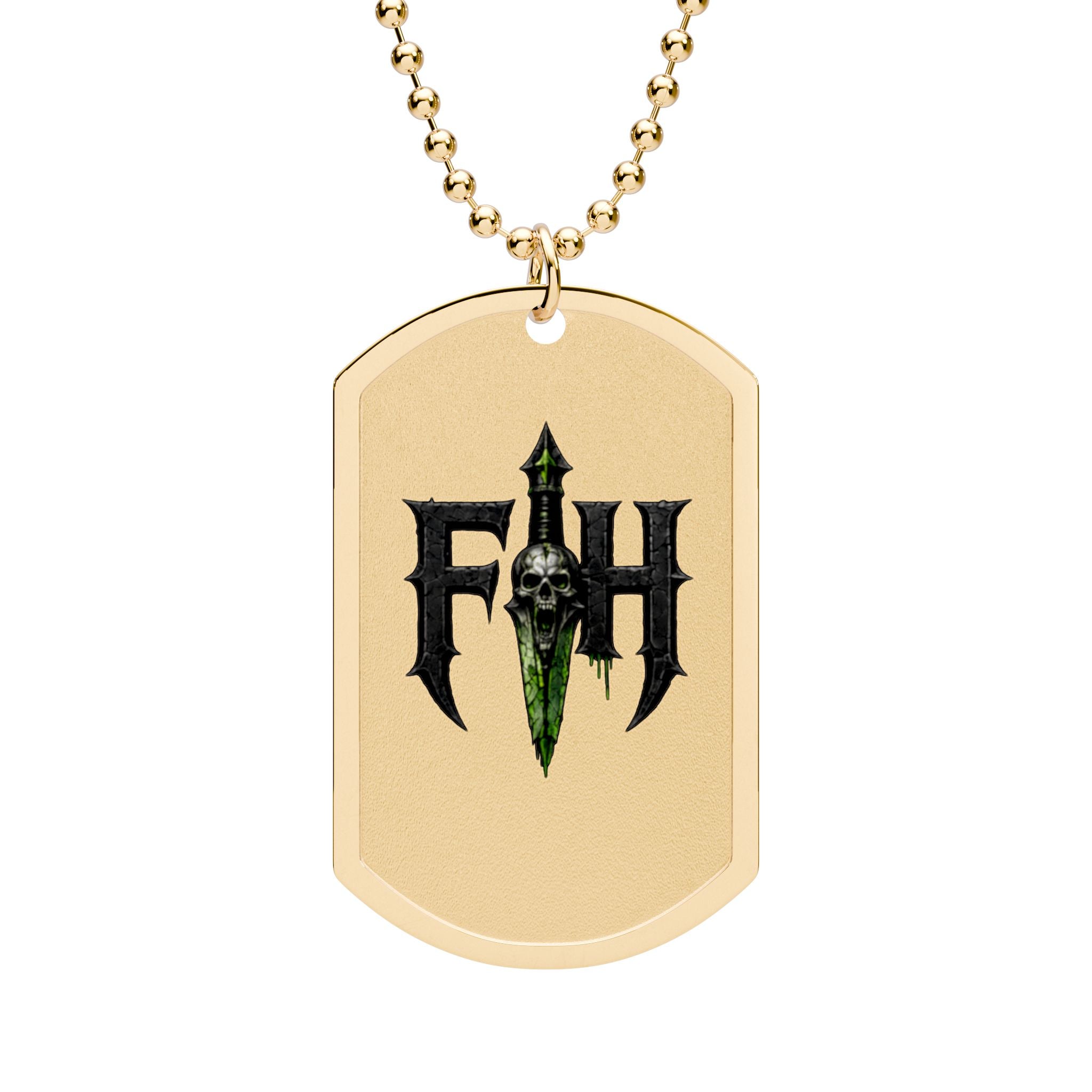FH Dagger Logo Dog Tag Necklace – Gamer Tactical Pendant