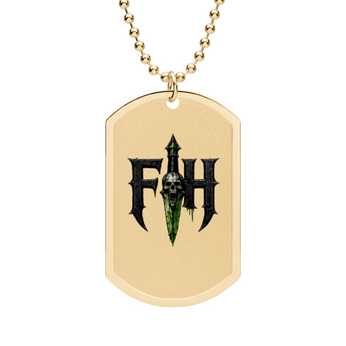 FH Dagger Logo Dog Tag Necklace – Gamer Tactical Pendant