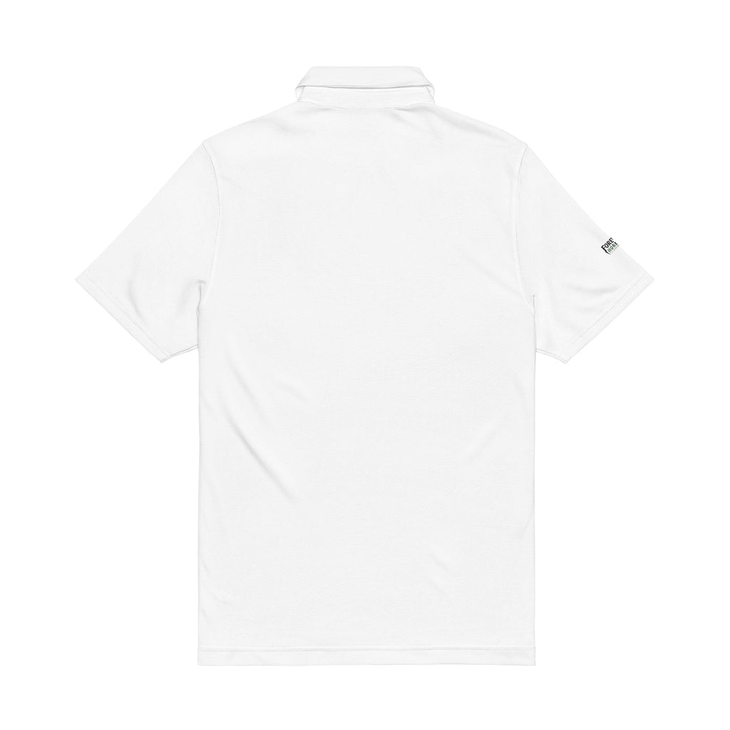 Embroidered Golf Polo Shirt – Men’s White Performance Polo with Crest