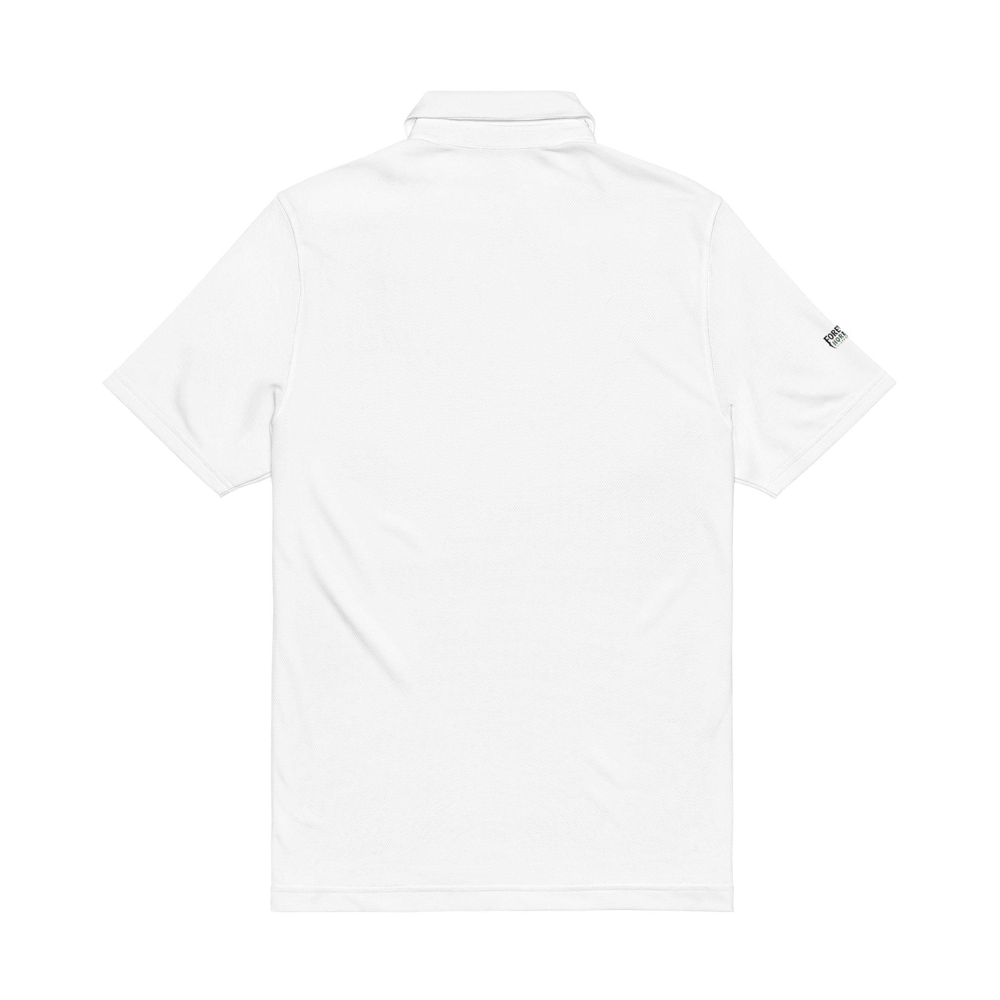 Embroidered Golf Polo Shirt – Men’s White Performance Polo with Crest