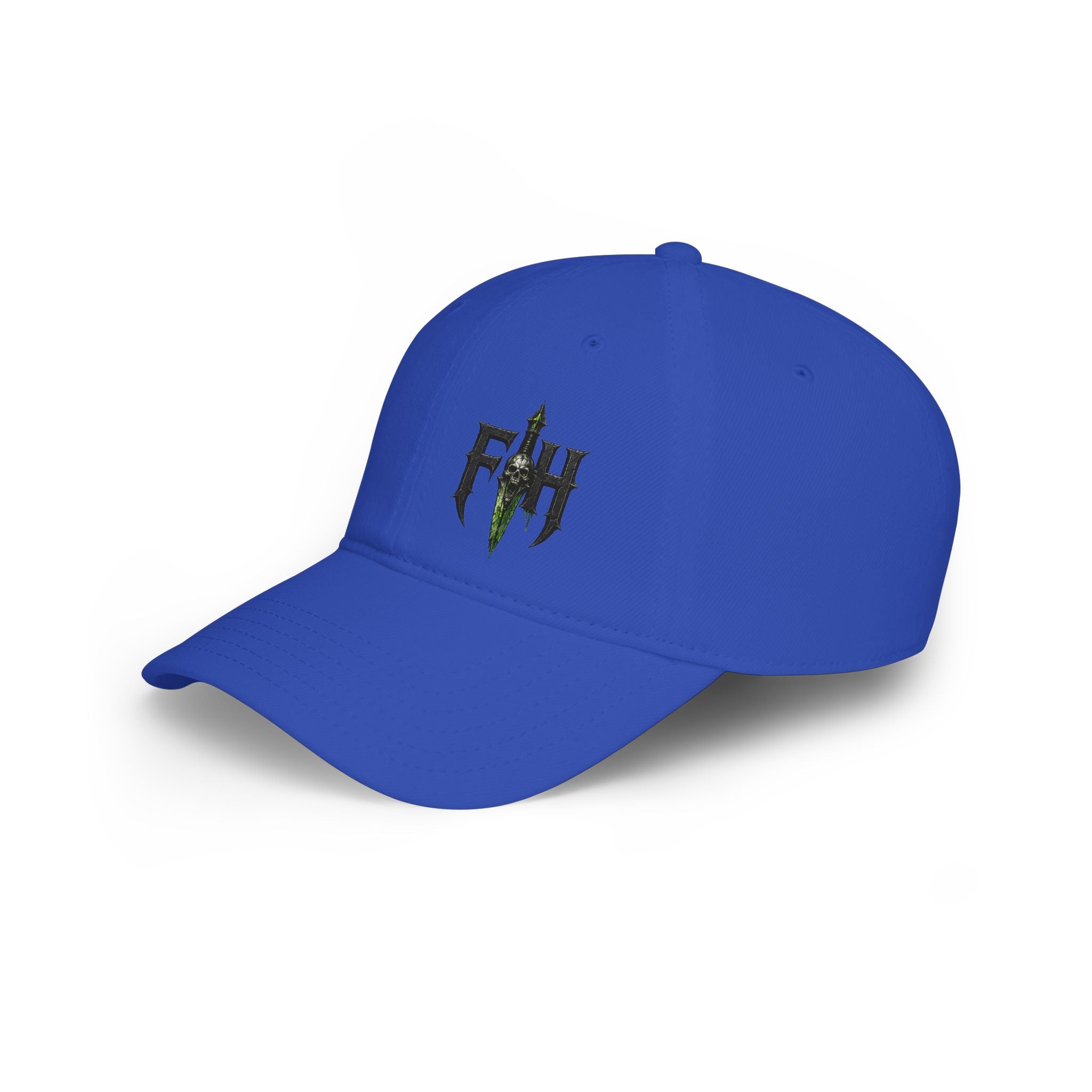 Low Profile Cap with 'FH' Gothic Emblem — Minimalist Baseball Hat for Casual Streetwear