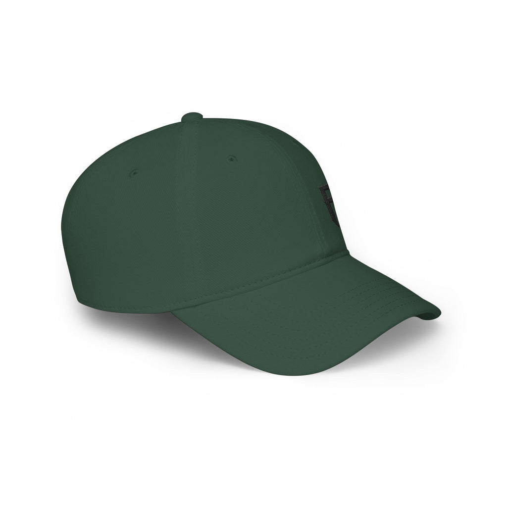 Low Profile Cap with 'FH' Gothic Emblem — Minimalist Baseball Hat for Casual Streetwear