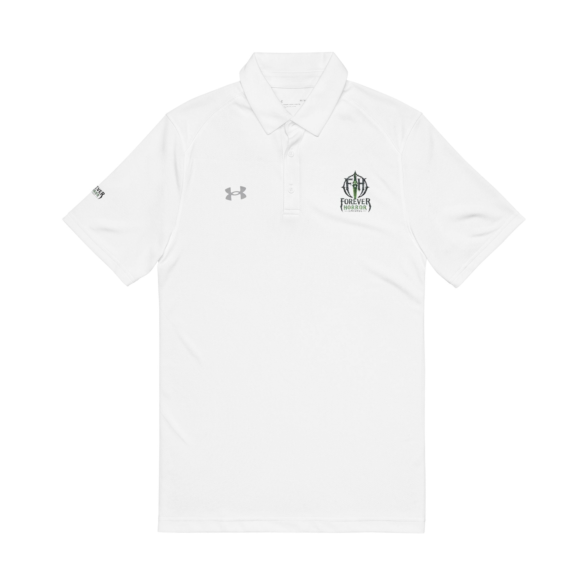Embroidered Golf Polo Shirt – Men’s White Performance Polo with Crest
